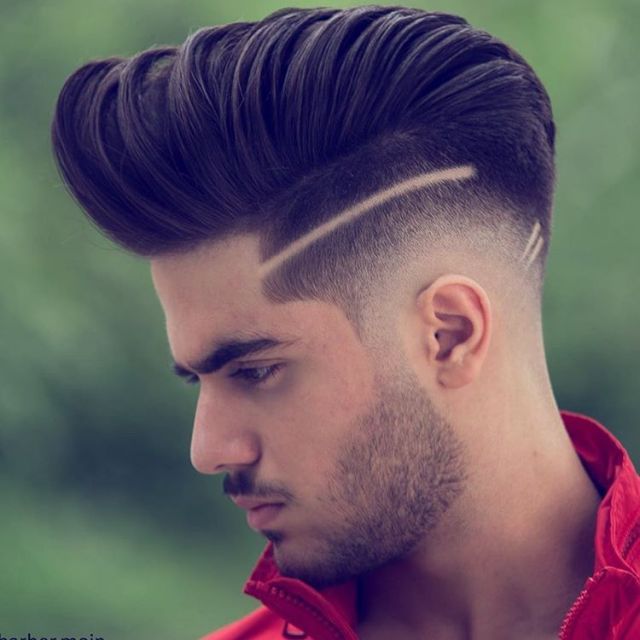 side part with a puff haircut