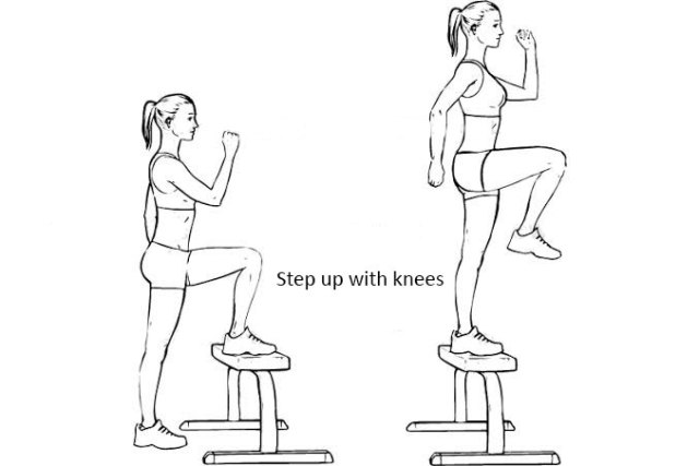 Step-up with knees